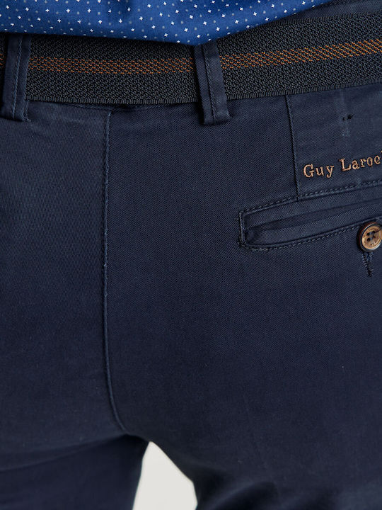 Pantaloni Chino Elastic Fit Regular Albastru Marin