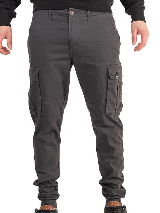 Double Ανδρικό Παντελόνι Chino Ελαστικό Anthracite