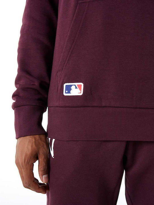 New York Yankees Essentials Sweatshirt with Hood Burgundy