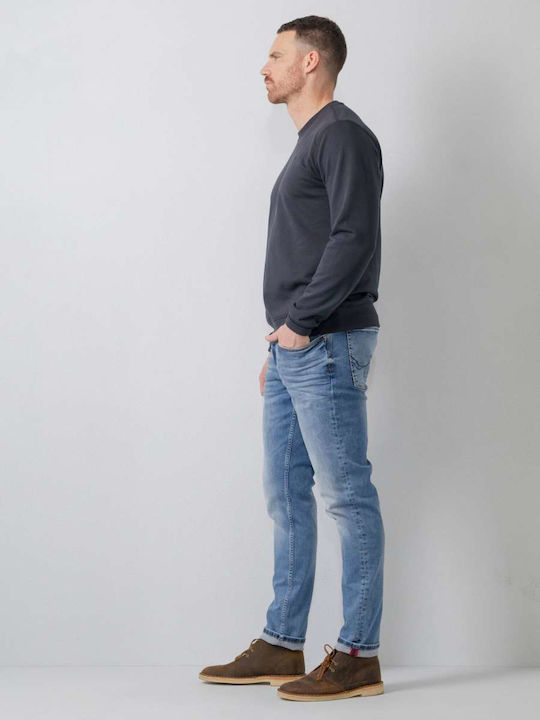 Men's Jeans Pants Elastic with Regular Tapered Fit Blue