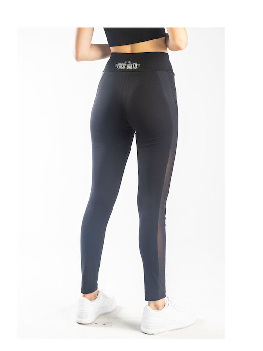 Paco & Co Frauen Lang Leggings Hochgeschnitten Schwarz