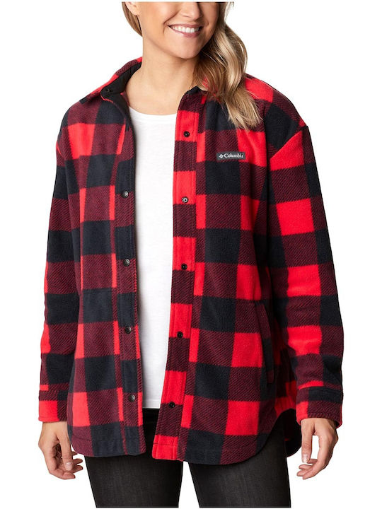 Γυναικείο Καρό Κόκκινο Overshirt