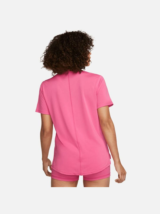 Nike One Women's Athletic Blouse Short Sleeve Fuchsia