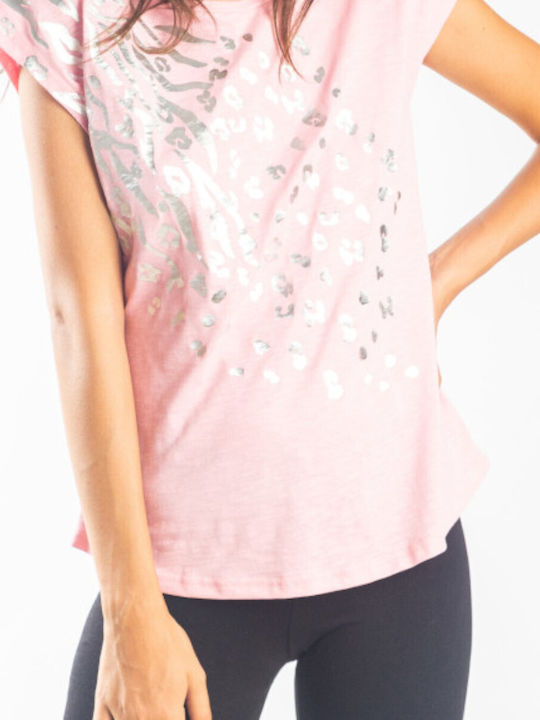 Paco & Co Damen T-shirt Tierdruck Rosa