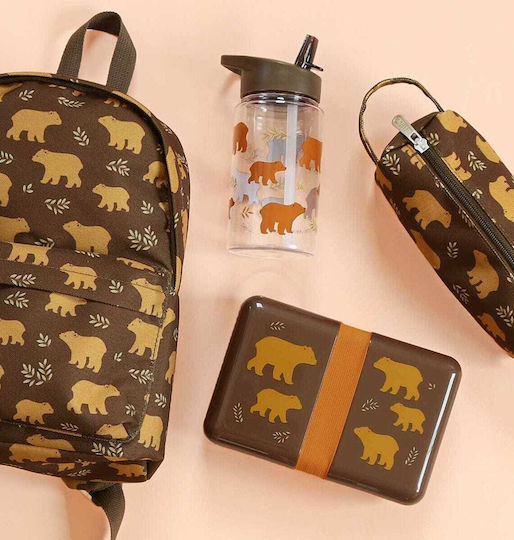 A Little Lovely Company Bears Kinderflasche Kunststoff mit Strohhalm 450ml (Verschiedene Designs/Farben)