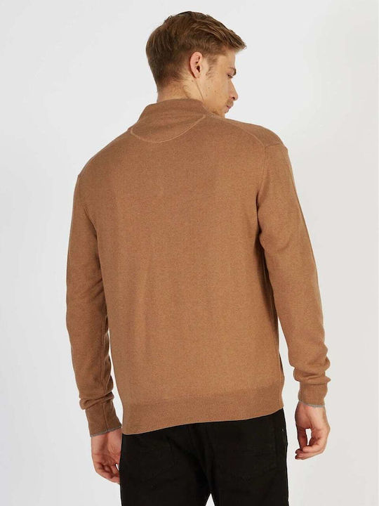 La Martina Men's Long Sleeve Sweater with Zipper Brown