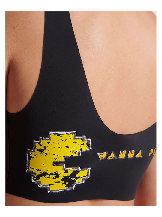 Pacman Frauen Sport-BH Schwarz