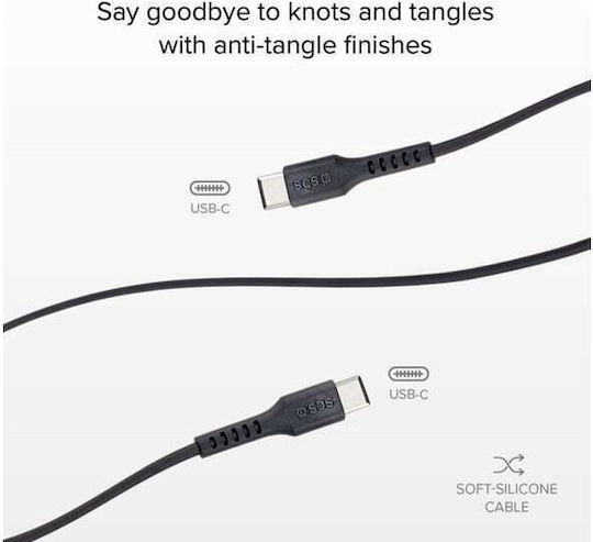 SBS USB 2.0 Cable USB-C Male - USB-C Black 1.5m