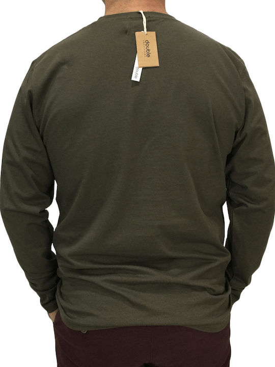 Double Men's Long Sleeve Blouse Khaki