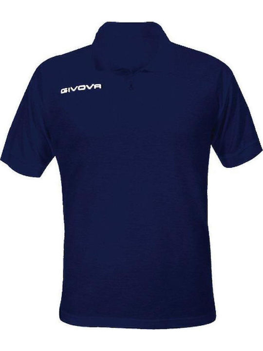 Summer Polo Short Sleeve Athletic Blouse Navy Blue