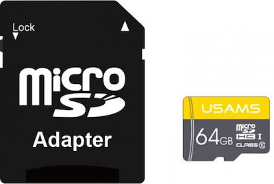 Usams USA447 microSDHC 64GB Class 10 UHS-I με αντάπτορα