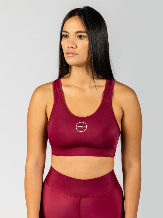 R3 Glow Women's Athletic Sports Bra Cherry with Removable Padding
