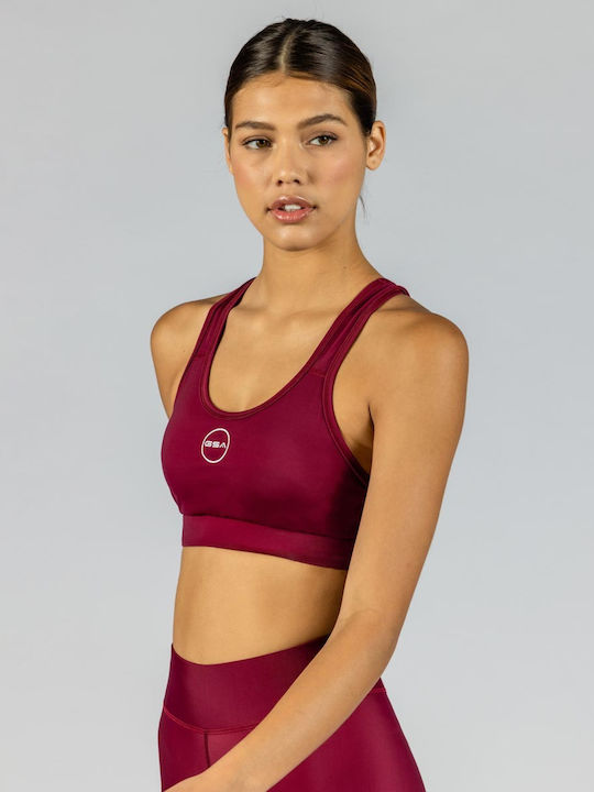 R3 Glow Women's Athletic Sports Bra Cherry with Removable Padding