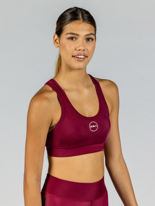 R3 Glow Women's Athletic Sports Bra Cherry with Removable Padding