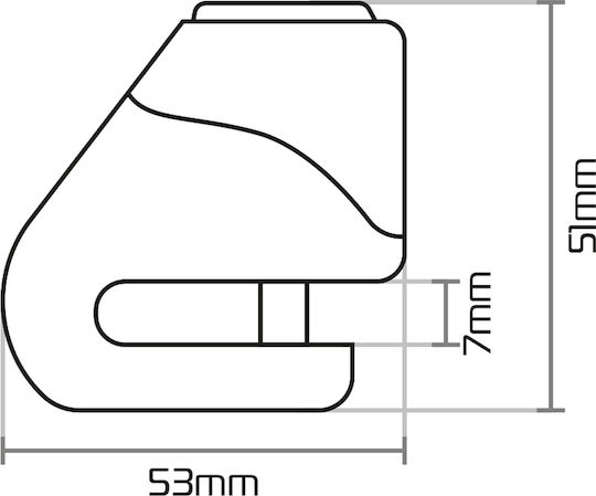 Oxford Micro XD5 Motorcycle Disc Brake Lock with 5mm Pin in Yellow