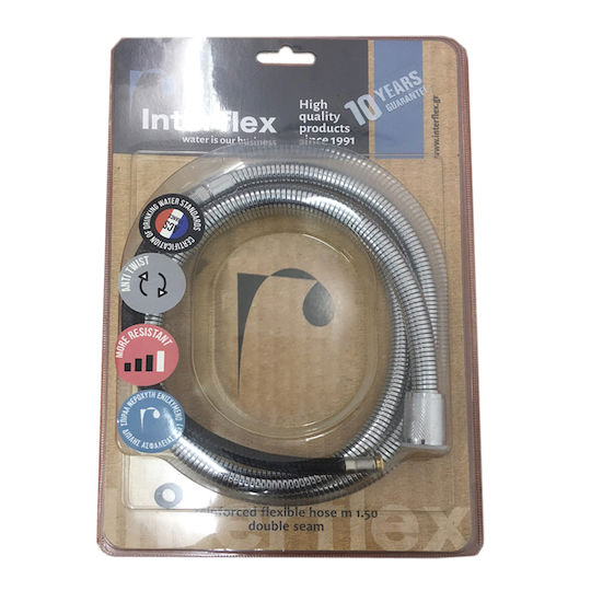 Interflex Furtun de duș spiralat Inox 150cm Argint Interflex Furtun de duș spiralat Inox 150cm Argint