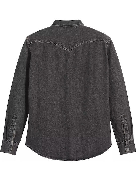 Barstow Western Langärmlig Jeans Hemd Schwarz