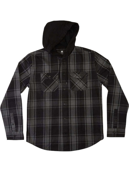 Overshirt Long-sleeved Flannel Shirt Checked Gray