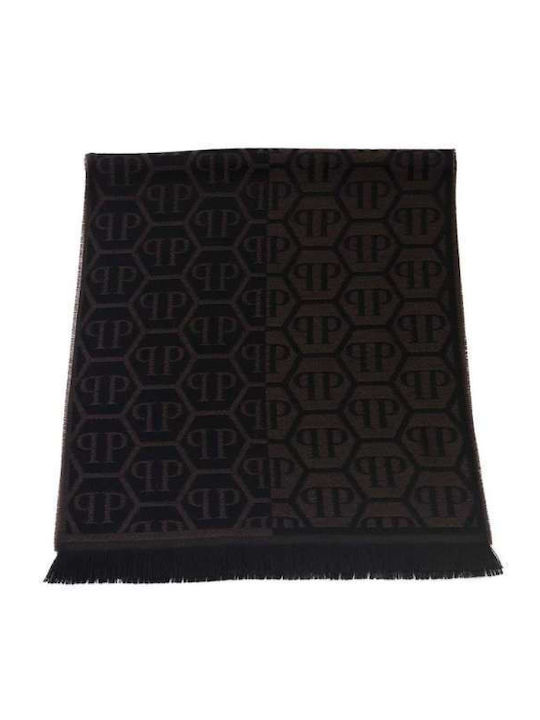 Philipp Plein Men's Wool Scarf Brown