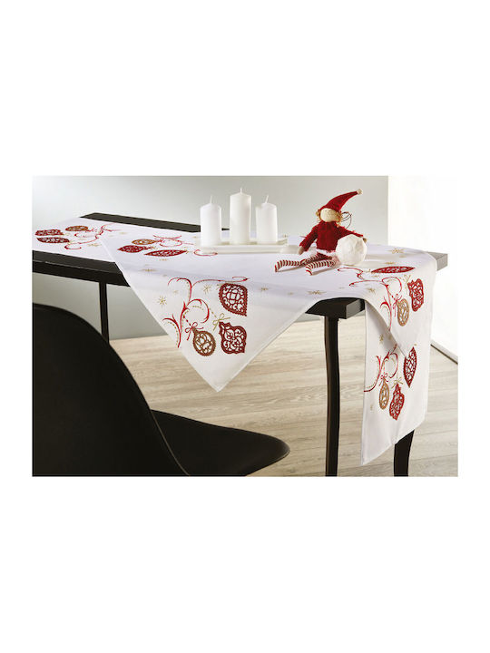 Whitegg 18711/1 Christmas Tablecloth Runner Fabric White L180xW40cm 1pcs