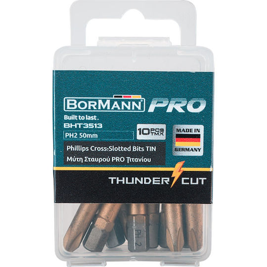 Bormann Pro Σετ 10 Μύτες Κατσαβιδιού Σταυρός BHT3514