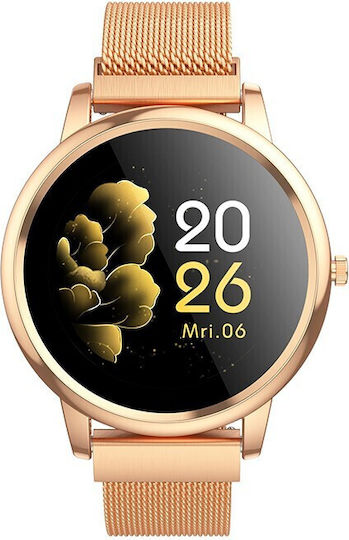 Hoco Y8 Stainless Steel Waterproof Smartwatch with Heart Rate Monitor (Gold)