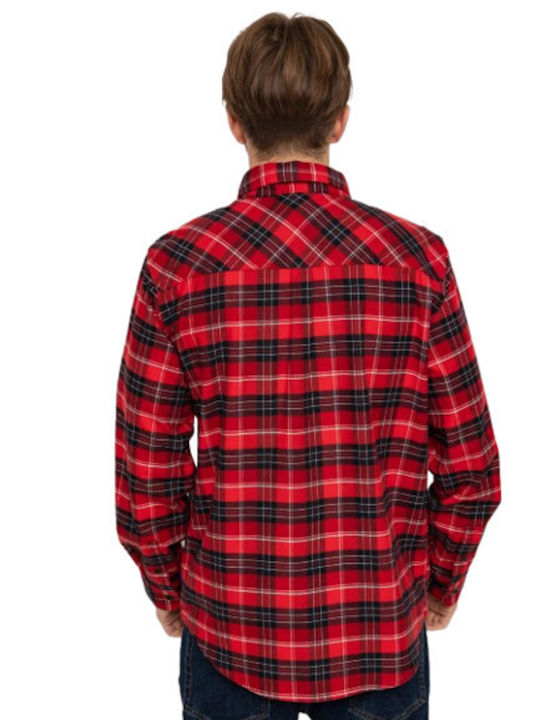 Burton Men's Shirt Long Sleeve Checked Red