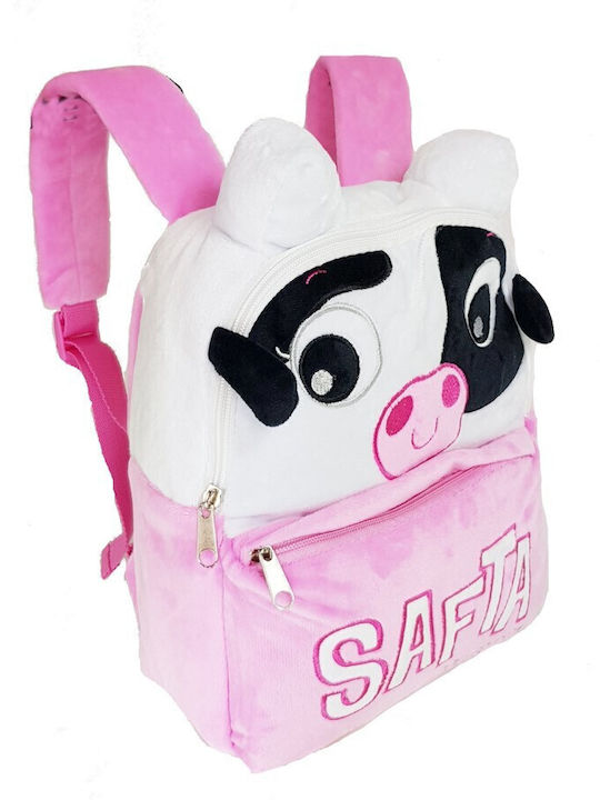 Safta Mochila Peluche Vaca School Bag Backpack Kindergarten in Pink color