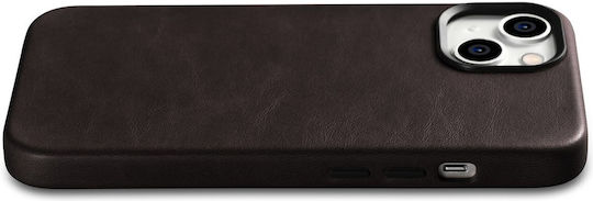 iCarer Oil Wax Premium Leather Back Cover Δερμάτινο Μαγνητικό Καφέ (iPhone 14 Plus)