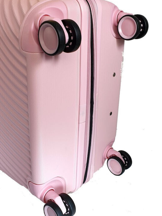 Forecast LSDQ-04 Large Hard Pink Suitcase With 4 Wheels Height 75cm