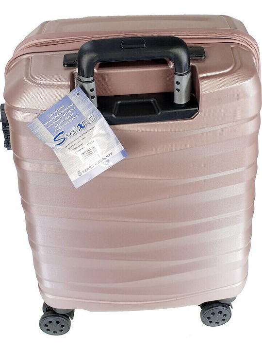 Stelxis ST533-Μ Medium Travel Suitcase Hard Pink with 4 Wheels Height 67cm ST533-M