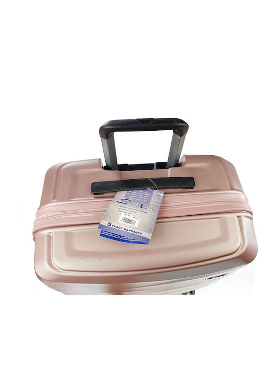 Stelxis ST533-Μ Medium Travel Suitcase Hard Pink with 4 Wheels Height 67cm ST533-M