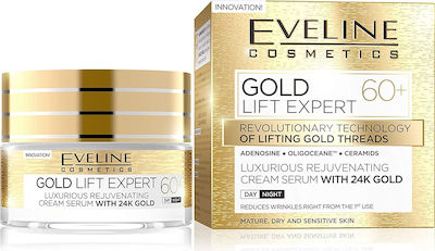 Eveline Gold Lift Expert 60+ Αnti-aging 24h Day/Night Cream Suitable for All Skin Types 50ml