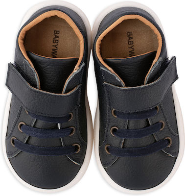 Babywalker Baptism Leather Sneakers Navy Blue