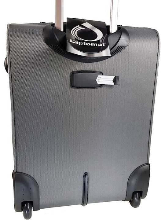 Diplomat Small The London Collection Cabin Fabric Grey Suitcase With 2 Wheels Height 55cm