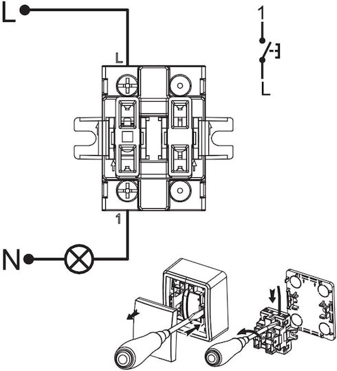 Aca Murata Elektrischer Wandtaster Grundlegend Wandmontiert Mit Weißem Rahmen
