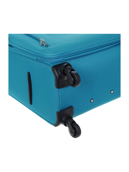 Diplomat Small The Quattre Collection Cabin Fabric Turquoise Suitcase With 4 Wheels Height 55cm