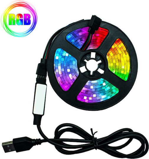 Waterproof LED Strip TV USB 5V RGB Light 2x50cm Type SMD5050 with Power Supply & Remote Control