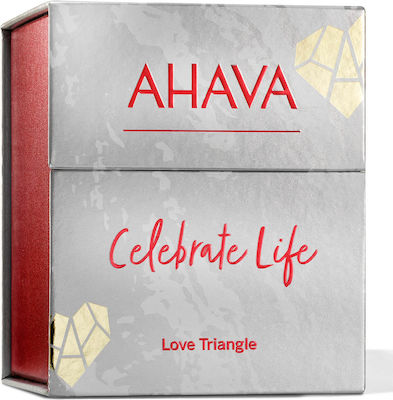 Ahava Celebrate Life Love Triangle Skin Care Set for Cleaning Body Cleaning with Bubble Bath , Body Cream & Hand Cream