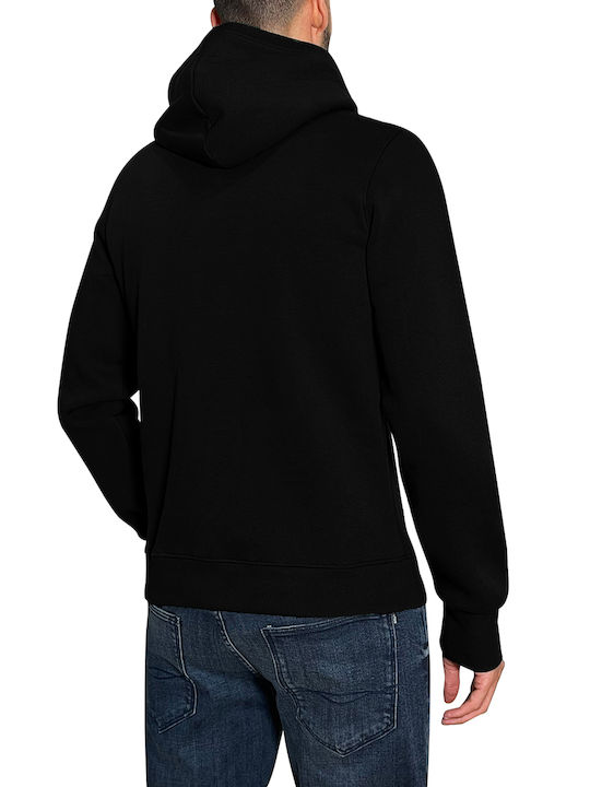 3Guys Maurice Men's Cardigan with Hood & Pockets Black