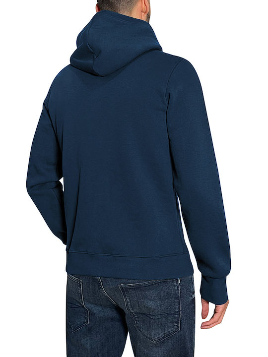 3Guys Maurice Men's Sweatshirt Jacket with Hood and Pockets Blue