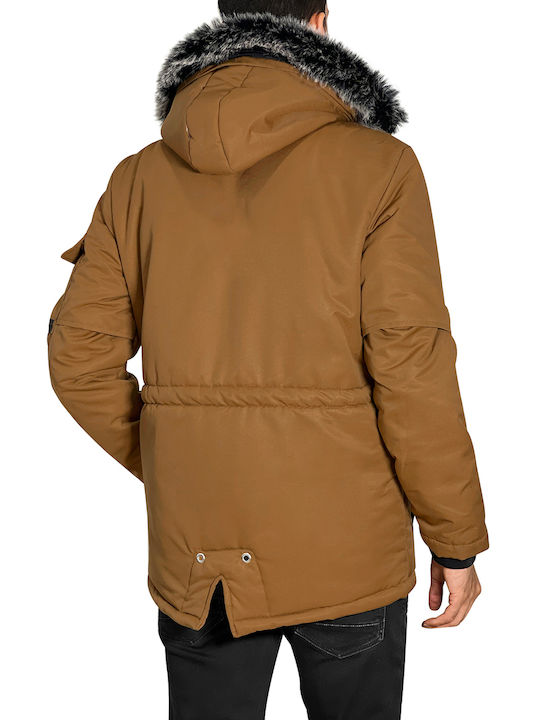 3Guys Lancelot Men's Winter Parka Jacket Brown