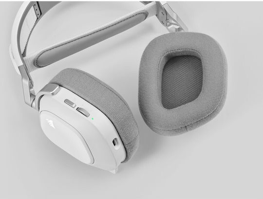 Corsair HS80 RGB Wireless Over Ear Gaming Headset με σύνδεση USB Λευκό