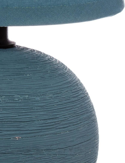 Atmosphera Timeo Ceramic Table Lamp for E14 Fitting with Blue Shade and Base