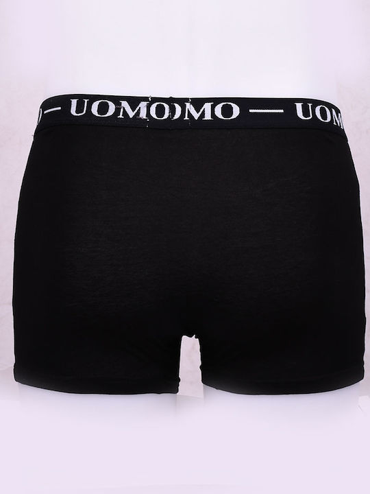 Uomo BO343 Men's Printed Boxers Black / Gray 2Pack