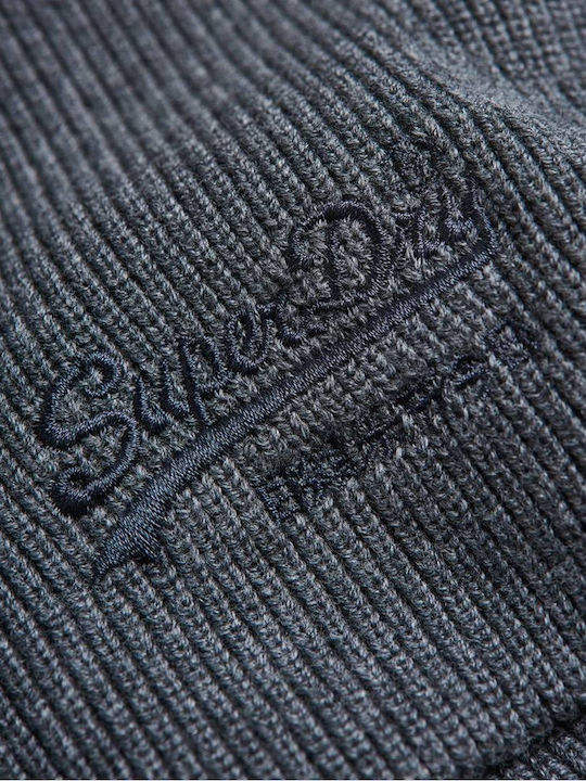 Vintage Logo Classic Beanie Ανδρικός Σκούφος Πλεκτός σε Γκρι χρώμα