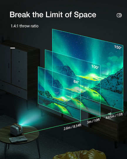 BlitzWolf V2 Mini Projector DLP Full HD Λάμπας LED με Wi-Fi και Ενσωματωμένα Ηχεία POAS794874