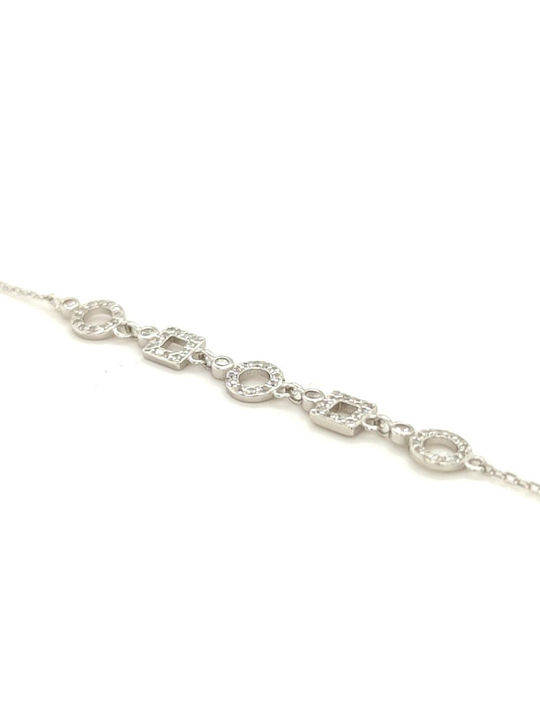 Women's bracelet with cubic zirconia - silver (925°)