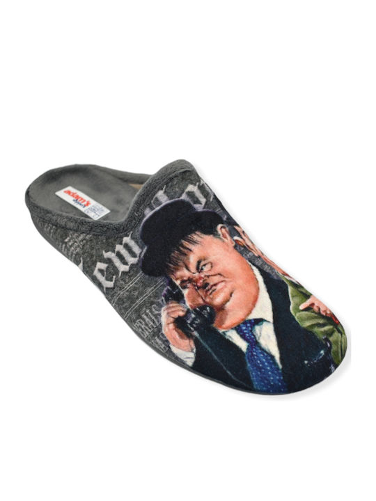 Papuci bărbați iarna cu modele Gri