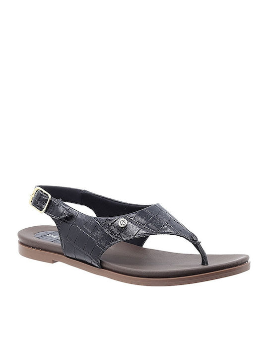 Piccadilly Women's Flat Sandals Anatomic with Strap in Black Color